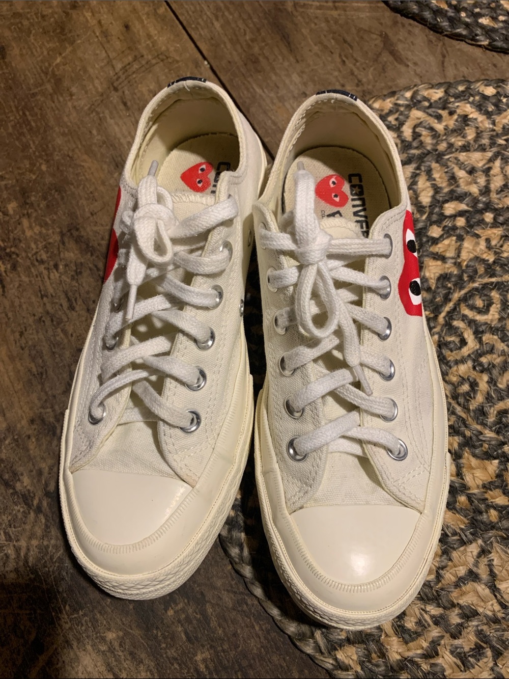 Comme des Garcons PLAY x Converse Canvas Sneakers w Heart men’s Sz 5 / womens 7 - Picture 11 of 16